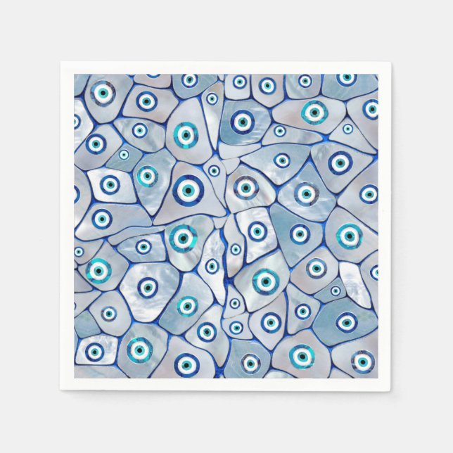 Mother of pearl Evil Eye Pattern Serviette (Vorderseite)