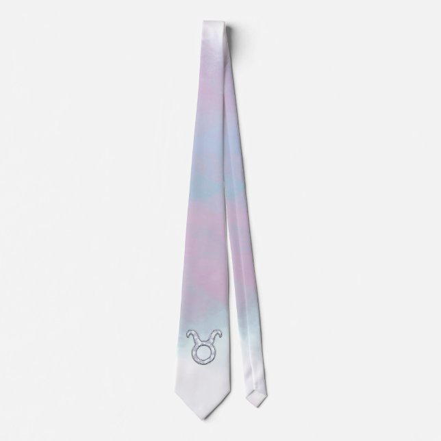 Mother of Pearl Style Taurus Zodiac Sign Krawatte (Vorderseite)
