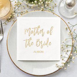 Mother of the Bride Gold White Wedding Servietten Mit Folie