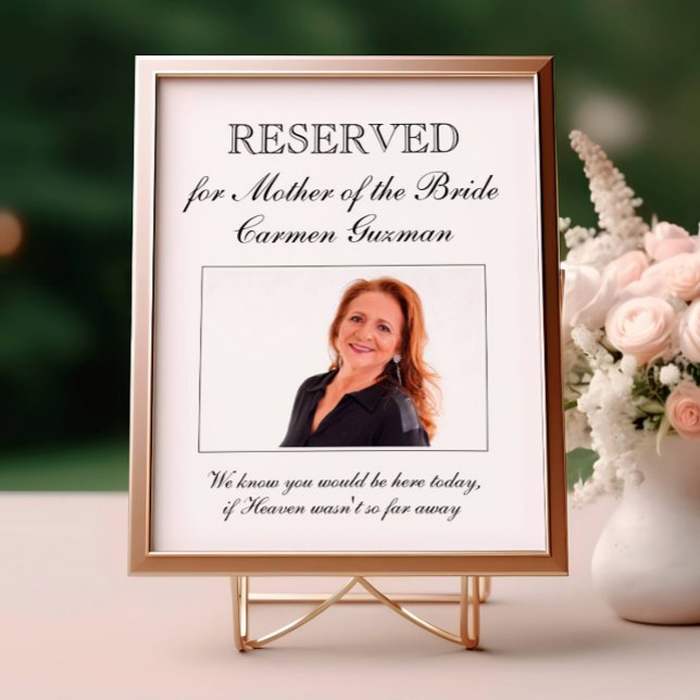 Mother of the Bride Photo Memorial Chair Wedding Poster (Von Creator hochgeladen)