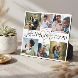 Mother of the Groom Heart Then Now Photo Collage Fotoplatte