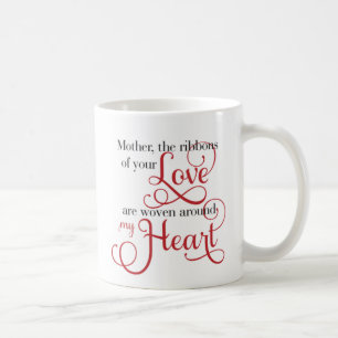 Mother Ribbons of Liebe Woven um mein Herz Foto Kaffeetasse