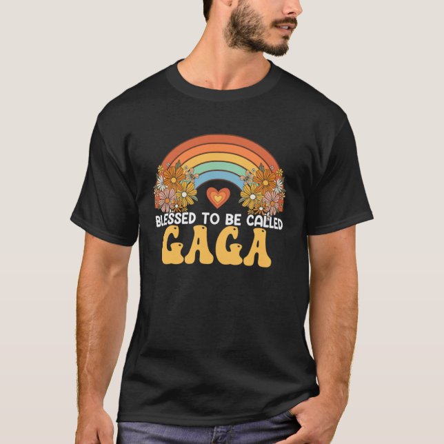 Mother s Day Blessed To Be Called Gaga Rainbow Gro T-Shirt (Vorderseite)