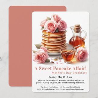 Mother’s Day Breakfast Invitation – Pancakes Roses