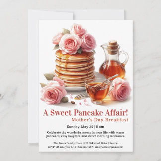 Mother’s Day Breakfast Invitation – Pancakes Roses Einladung