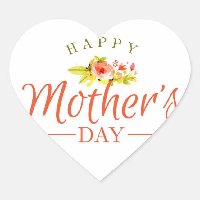 Mother’s day flowers Herz-Aufkleber (Vorderseite)