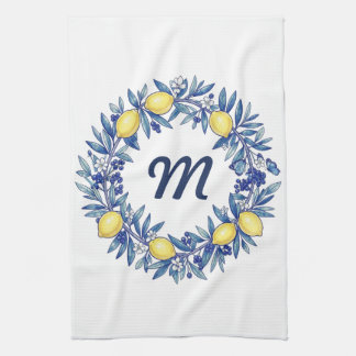 Mother’s Day Lemon Towel with Initial Geschirrtuch