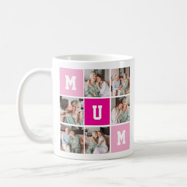 Mother’s Day Personalized Photo Collage Mug Kaffeetasse (Links)