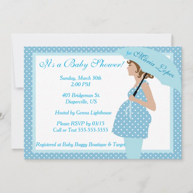 Mother to be Baby Boy Shower Einladung (Vorderseite)