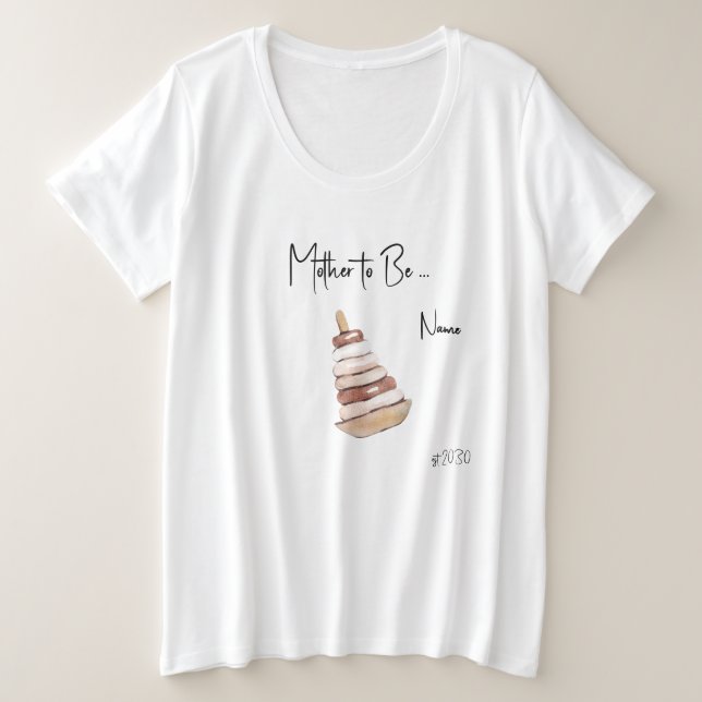 Mother-to-Be Boho Baby Shower Plus Size T-Shirt (Design vorne)