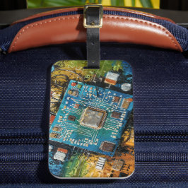 Motherboard - Abstrakte Computer-Tech-Kunst Gepäckanhänger