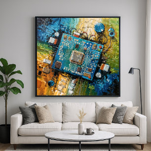Motherboard - Abstrakte Computer-Tech-Kunst Poster