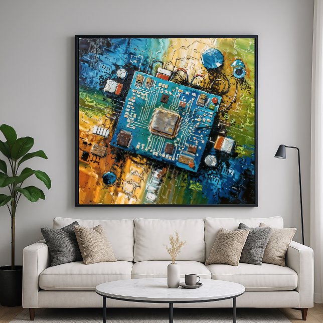 Motherboard - Abstrakte Computer-Tech-Kunst Poster (Von Creator hochgeladen)