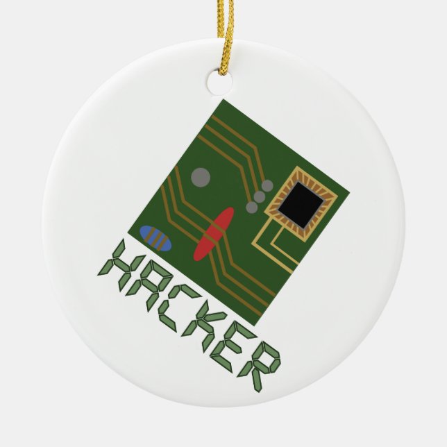 Motherboard Hacker Keramik Ornament (Vorne)