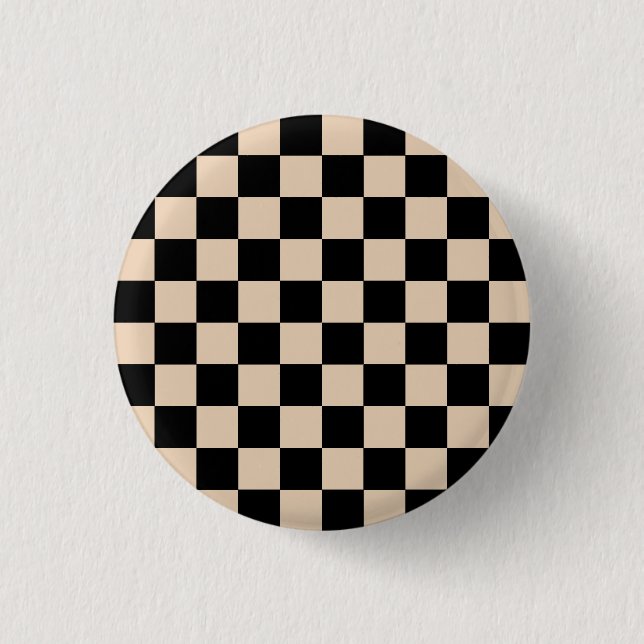 Motherboard-Muster für Creme und Schwarzes Schachb Button (Vorderseite)