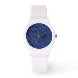 Motherboard-Muster von Blue Geek Armbanduhr