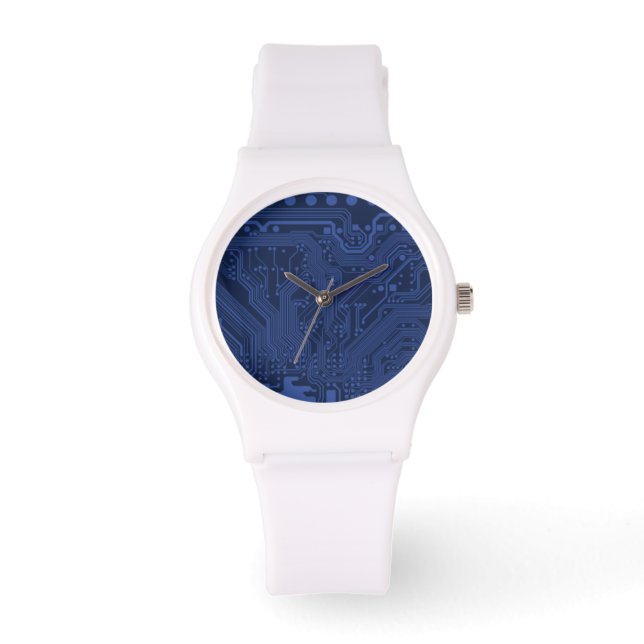 Motherboard-Muster von Blue Geek Armbanduhr (Vorderseite)