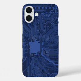 Motherboard-Muster von Blue Geek iPhone 16 Plus Hülle