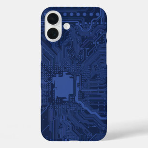 Motherboard-Muster von Blue Geek iPhone 16 Plus Hülle