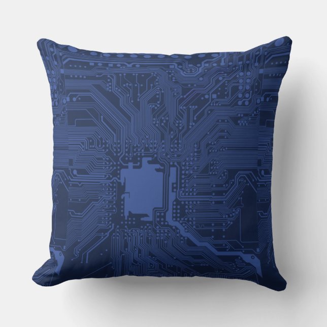 Motherboard-Muster von Blue Geek Kissen (Vorderseite)