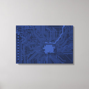 Motherboard-Muster von Blue Geek Leinwanddruck