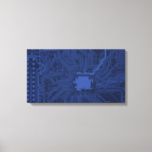 Motherboard-Muster von Blue Geek Leinwanddruck