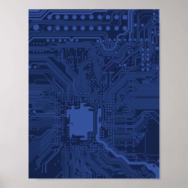 Motherboard-Muster von Blue Geek Poster (Vorne)