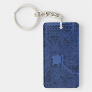 Motherboard-Muster von Blue Geek Schlüsselanhänger