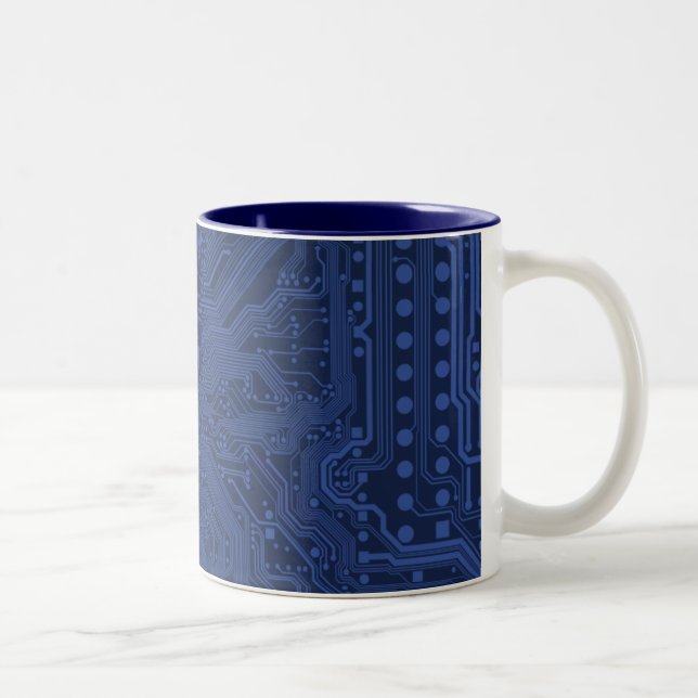 Motherboard-Muster von Blue Geek Zweifarbige Tasse (Rechts)