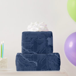 Motherboard-Schaltmuster für Blaugrippe Geschenkpapier