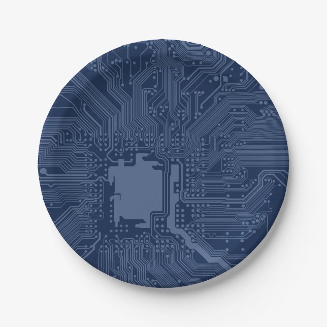 Motherboard-Schaltmuster für Blaugrippe Pappteller (Vorderseite)