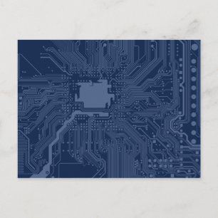 Motherboard-Schaltmuster für Blaugrippe Postkarte