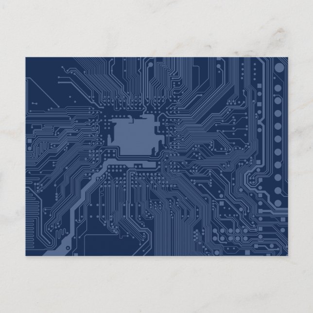 Motherboard-Schaltmuster für Blaugrippe Postkarte (Vorderseite)
