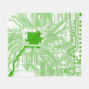 Motherboardcomputerstromkreis-Fleece Wurf-grüne 2 Fleecedecke
