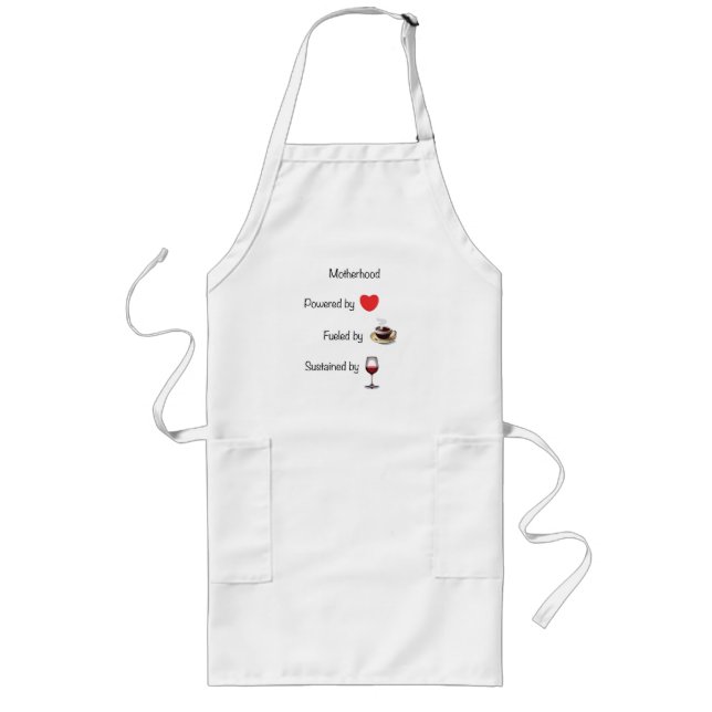 Motherhood Funny Quote Typografy Lange Schürze (Vorne)