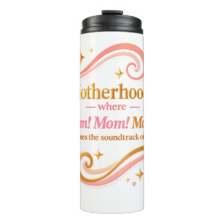 Motherhood Soundtrack - Elegantes Rosa und Gold Thermosbecher