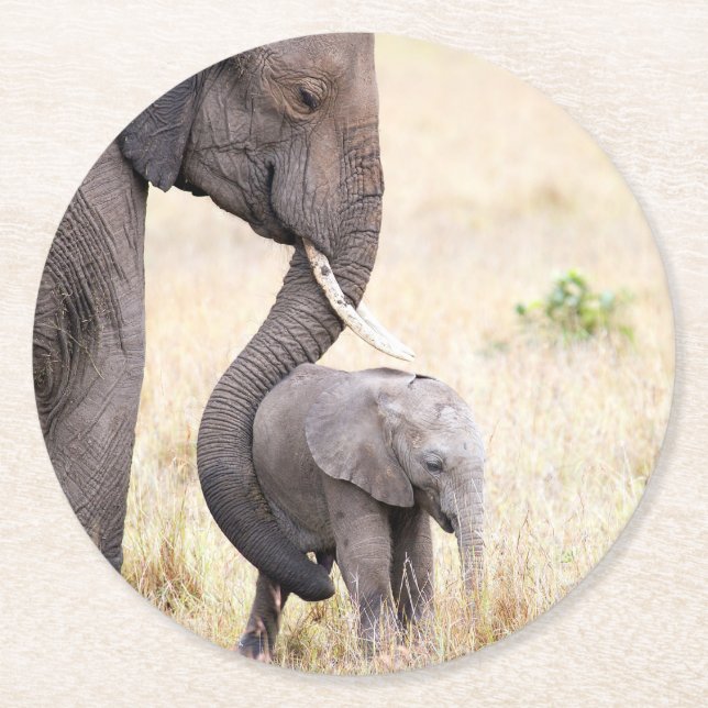 Motherly Love Runder Pappuntersetzer (Vorderseite)