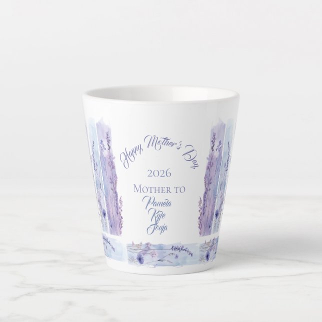 Mother's Day 2026 Brush Strokes Wildflowers  Milchtasse (Vorderseite)