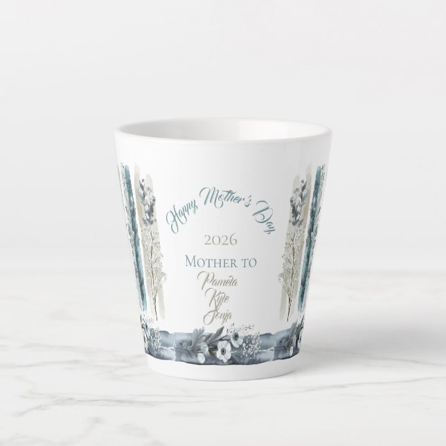 Mother's Day 2026 Brush Strokes Wildflowers  Milchtasse (Vorderseite)