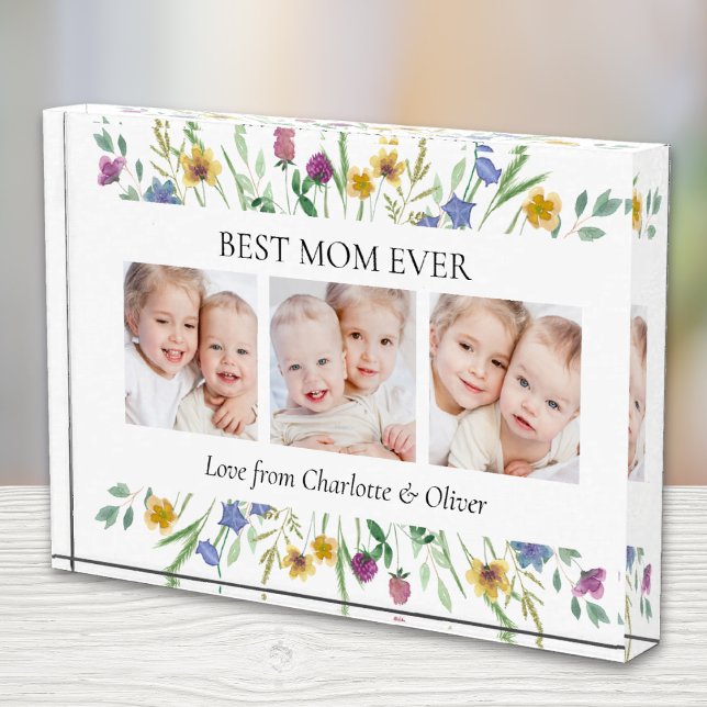 Mother's Day Best Mom Ever Floral Fotoblock (Von Creator hochgeladen)
