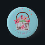 Mother's Day,Best Mom Ever, with Beautiful Flower Button<br><div class="desc">Mother's Day, Best Mom Ever,  with Beautiful Flower in a Basket</div>