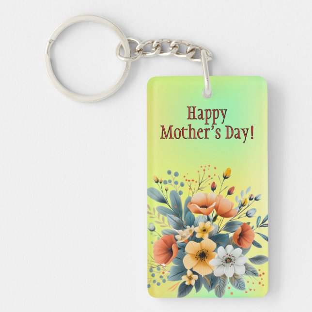 Mother's Day Boho Flowers Clipart-61983 Keychain B (Devant)