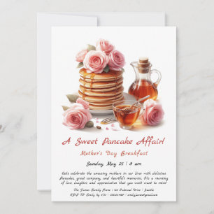 Mother's Day Breakfast Einladung - Pancakes Rose
