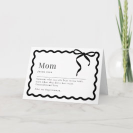 Mother's Day Card; Mom "Noun" Karte