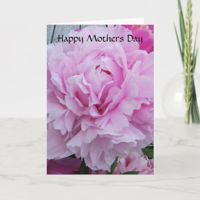Mothers Day Card Pink Peonies / Peony Flowers Karte (Vorderseite)