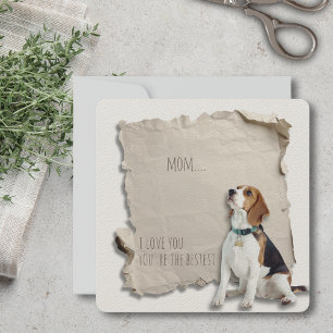 Mothers Day Chien Maman Carte Beagle personnalisée