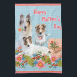 Mother's Day Collies and flowers Geschirrtuch<br><div class="desc">Three beautiful collies adorned with flowers wishing you a Happy Mother's Day.</div>