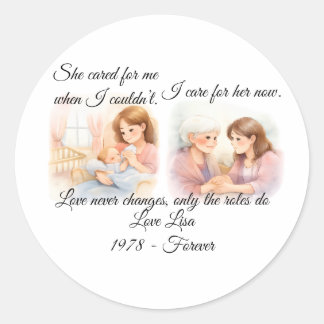 Mother's Day Elders Care  Throw Pillow Runder Aufkleber
