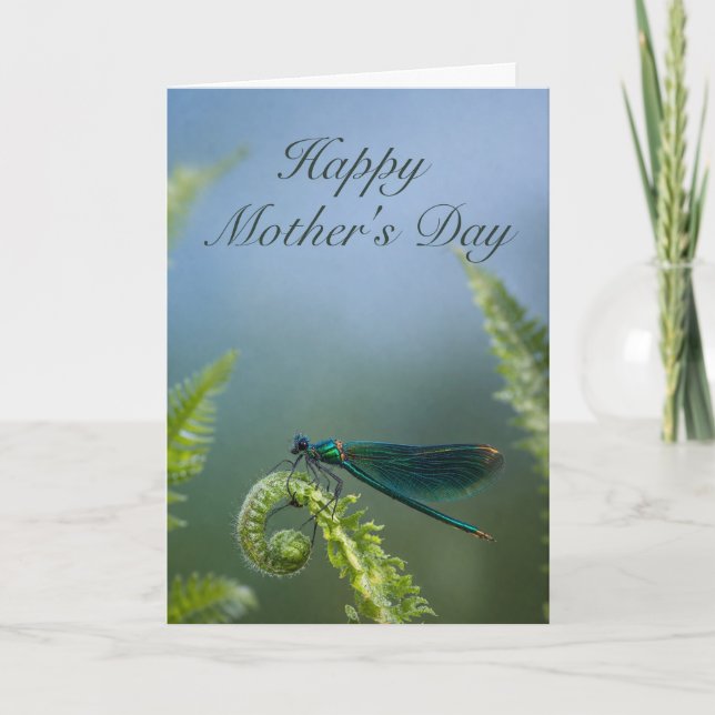 Mothers Day Fern Dragonfly Card Karte (Vorderseite)
