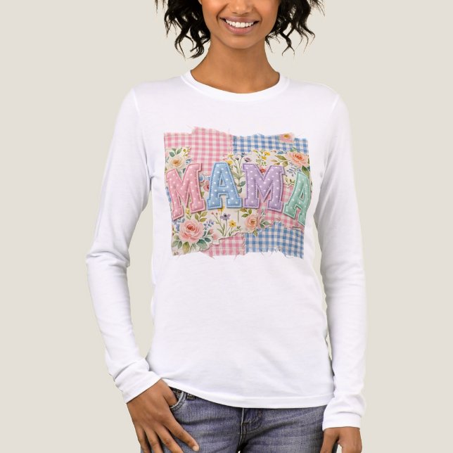 Mother's Day Gift. Patchwork Tri-Blend Shirt (Vorderseite)